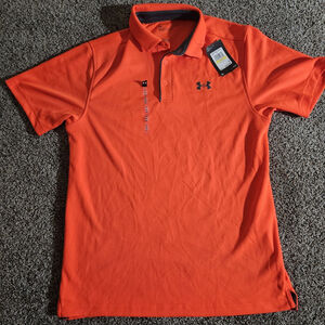 Under Armour 1290140 Men's Medium UA Tech Polo Golf Shirt, Bright Orange NWT